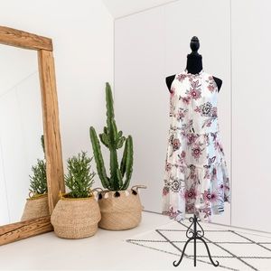 Ann Taylor Paisley Floral Ruffle Shift Dress